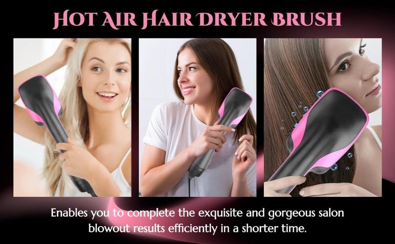 XENGVA Hair Dryer Brush Black Paddle Hot Hair Brush for Hair StraighteningVolumizerFringe Curler Hair Dryer Styling Comb with Smooth Frizz Negative Ionic Technology 1 pcs - Image 5