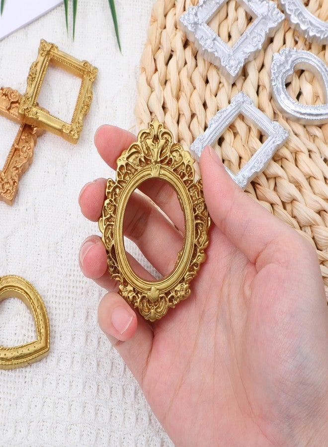Indusoire 8 Pcs Vintage Frames Collection, Mini Resin Photo Frame Set for Wall and Table Decor, European Retro Style Small Frames for Home Office and Wedding Display Arrangements - Image 5