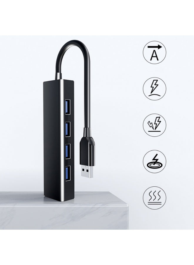 Black 4 Port USB 3.0 Hub 480MGbps Converter Cable Adapter - Image 4