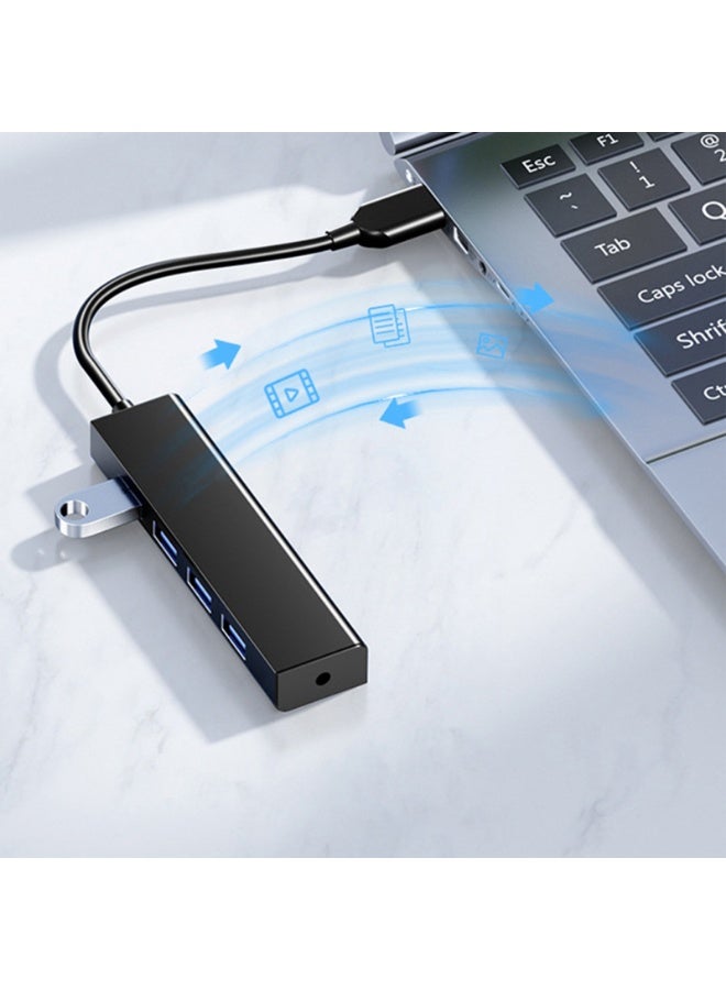 Black 4 Port USB 3.0 Hub 480MGbps Converter Cable Adapter - Image 2
