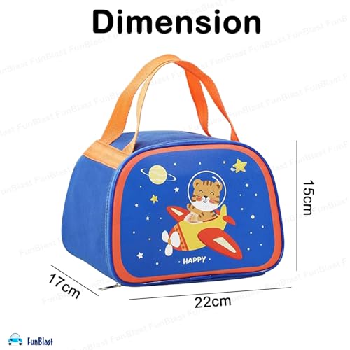 FunBlast Lunch Bag – Insulated Travel Lunch Bag for School Going Kids, Multi-Purpose Lunch Box Carrying Bag for Women, Men, School Tiffin Bag, Lunch Storage Bag (Blue) - Image 2