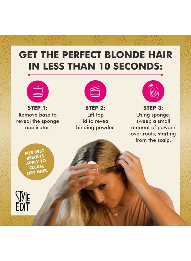 STYLE EDIT Root Touch Up Powder for Medium Blonde Hair by Style Edit | Temporary Color for Dark Roots, Highlights, Grays, Thinning Hair and Hairline - 2 Pack - Image 5