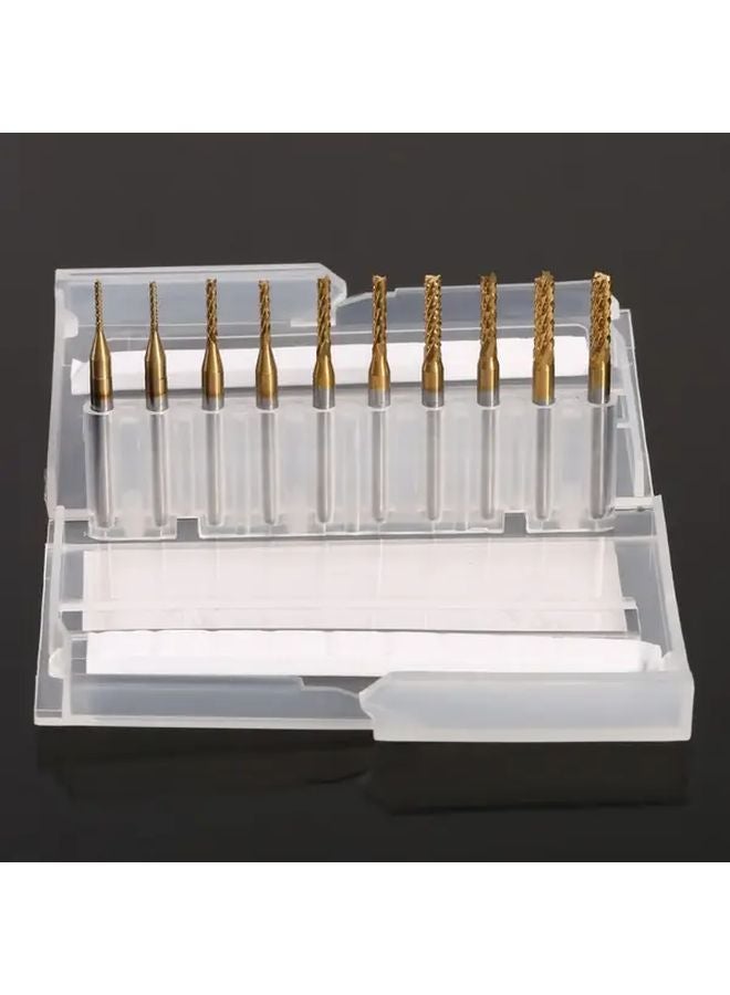 10Pcs Titanium Coated End Mill CNC Milling Cutters Carbide Tools 1 0 3 0mm - Image 2