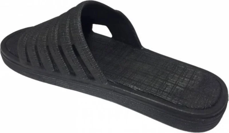 Gezer 12466 Black Non-Slip Beach Pool Bathroom Men's Daily Slippers