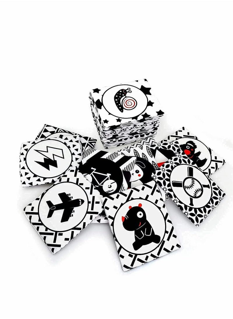 KASTWAVE Black and White Baby Intelligence Fun Letter Card Portable Set Cloth Book Early Educational Toys Perfect for Baby Shower Gift - Image 1