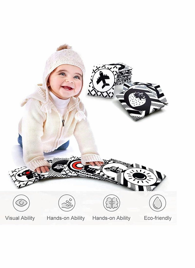 KASTWAVE Black and White Baby Intelligence Fun Letter Card Portable Set Cloth Book Early Educational Toys Perfect for Baby Shower Gift - Image 2