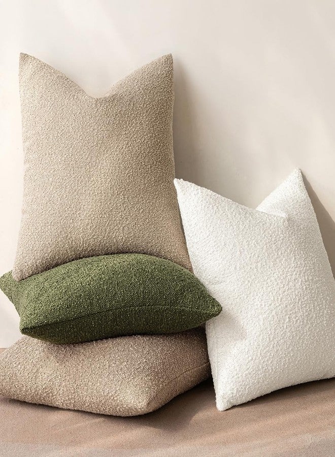 MIULEE Textured Boucle Throw Pillow Cover Olive Green Accent Solid Lumbar Spring Pillow Case Decorative Soft Pack of 1 Couch Cushion Chair Sofa Bedroom Livingroom Home Decor,12x20 Inch - Image 5