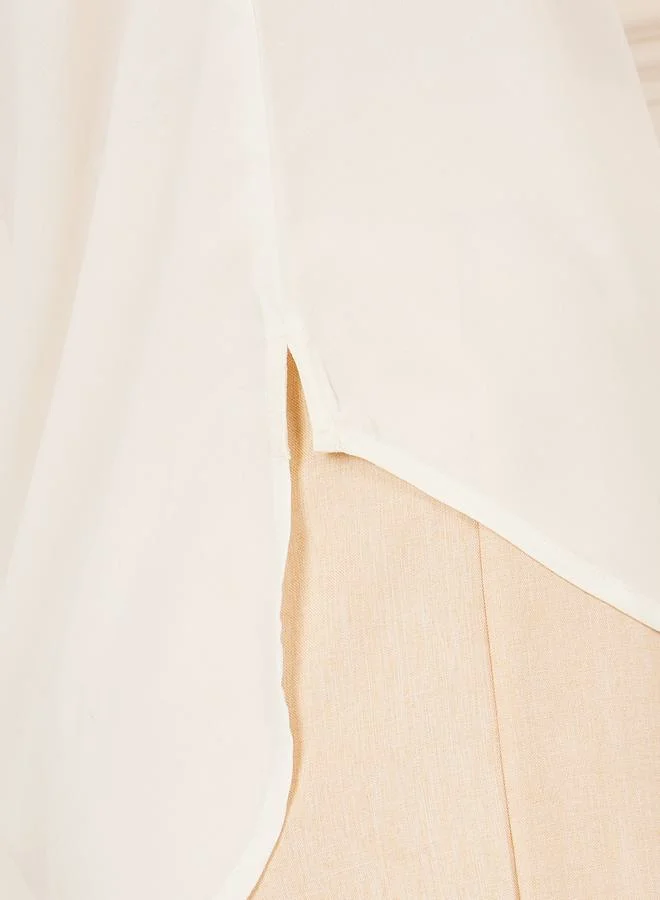 ستايلي Embellished Neck High Low Hem Blouse