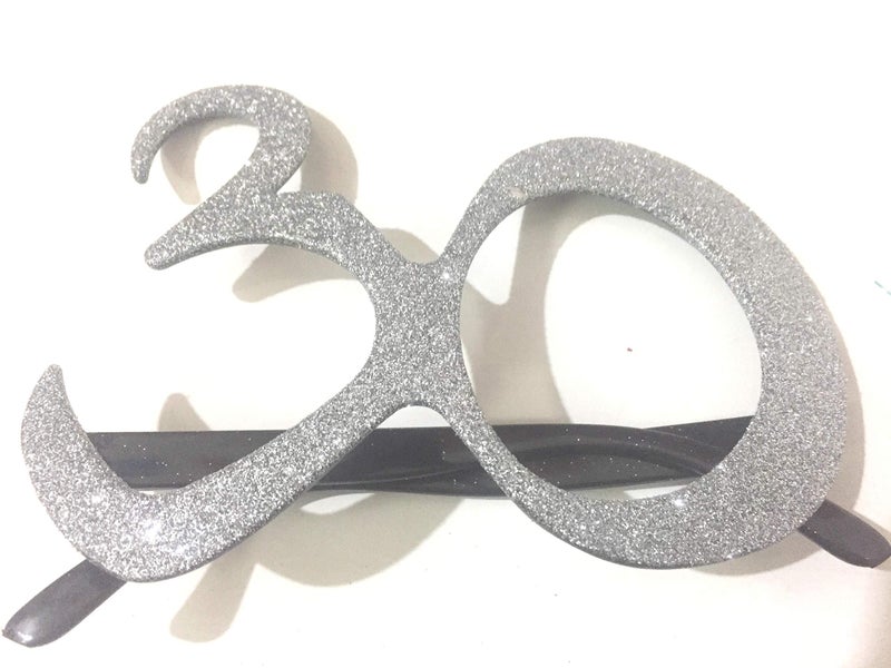 Wanna Party 30th Birthday Glitter Shades Silver | Fun Plastic Party Glasses for Adults and Kids | Milestone Birthday Eyewear Prop | 30th Celebration Accessories for Men and Women - Image 5