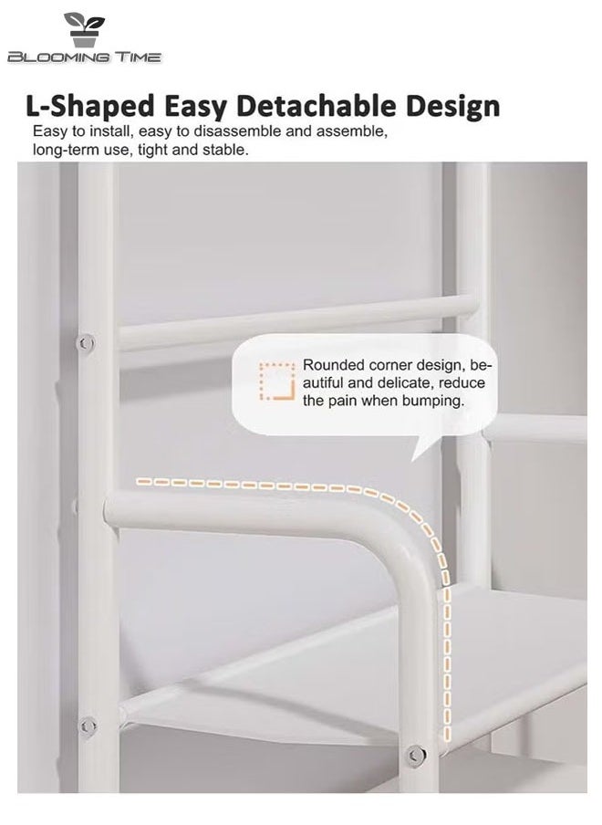 BLOOMING TIME - Coat Rack And 5-Layer Shoe Rack, With Hooks, Can Hang Clothes, Hats, And Shoe Racks For Shoes,White - Image 1