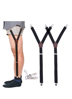 SYOSI Mens Shirt Stays Military Adjustable Elastic Garter Straps Sock Non-slip Locking Clamps Long-Lasting Shirt Stays Signature Shirt Stays Shirts Holder for Men (Y-Style, Select Series)  - Image 1