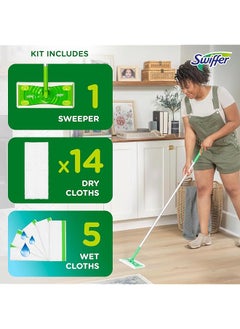 Swiffer Sweeper 2 In 1 Mops For Floor Cleaning Dry And Wet Multi Surface Floor Cleaner Sweeping And Mopping Starter Kit Includes 1 Mop + 19 Refills 20 Piece Set  - Image 5