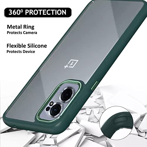 Winble Back Case Cover for OnePlus Nord CE 2 5G Back Cover Metal Camera Guard Acrylic Clear Protective Back Cover for OnePlus Nord CE 2 5G / One Plus Nord CE 2 5G (Green) - Image 3