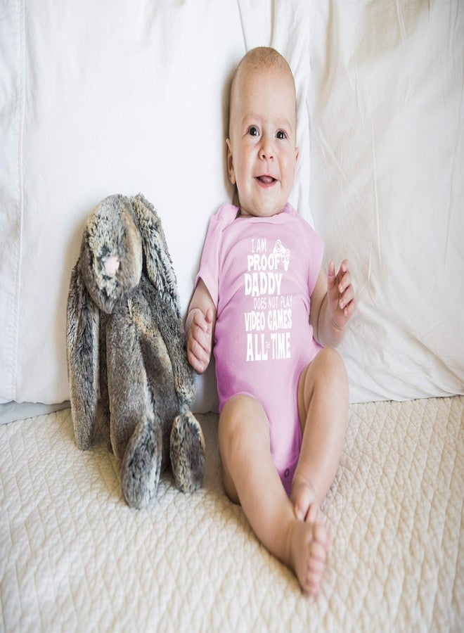 Funnwear أنا دليل على أن أبي لا يلعب ألعاب الفيديو طوال الوقت - ملابس أطفال أساسية مضحكة (حديثي الولادة، وردي) - Image 3