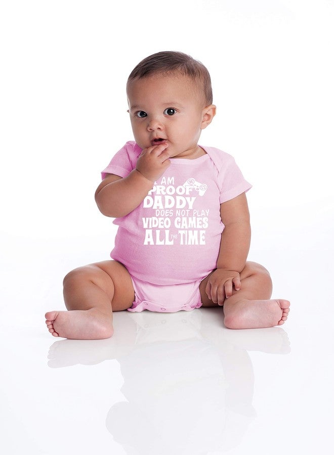 Funnwear أنا دليل على أن أبي لا يلعب ألعاب الفيديو طوال الوقت - ملابس أطفال أساسية مضحكة (حديثي الولادة، وردي) - Image 5