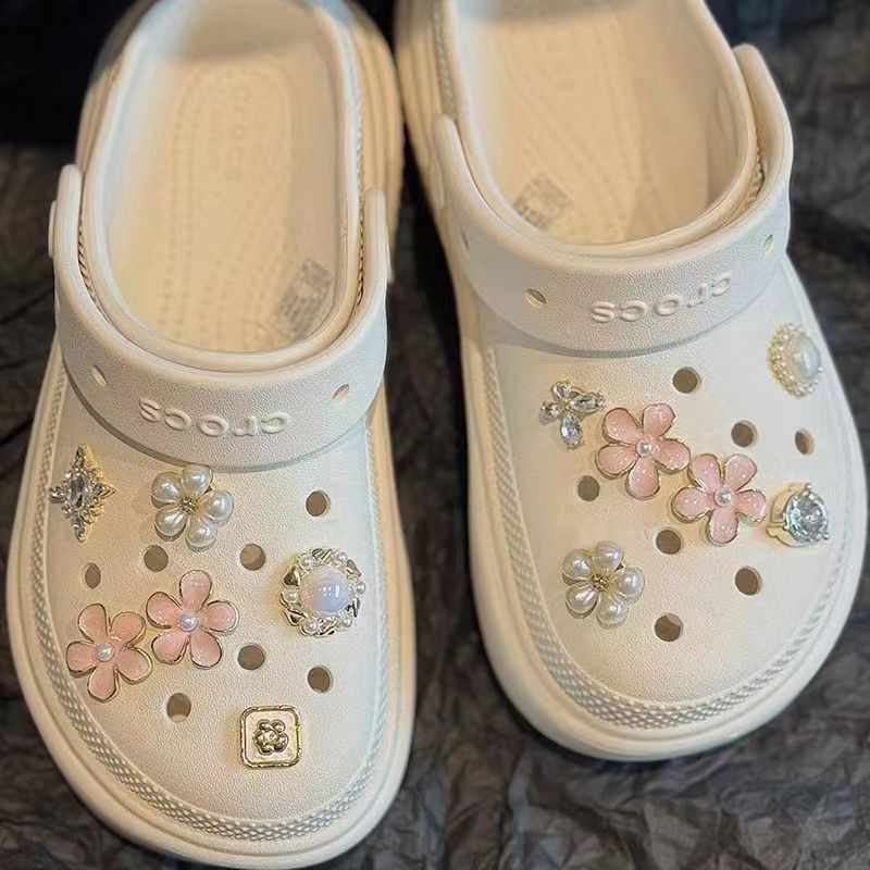 DIY Shoe Flower Set for Crocs & Sandals - Baroque Pearl Design