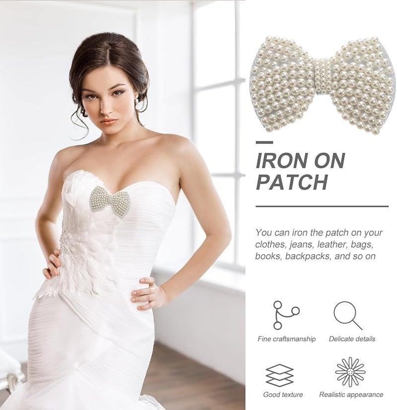 White Bowknot Applique Patch Lightweight Decorative Embellishment for Clothing Shoes Skirts Hair Accessories DIY - Image 3