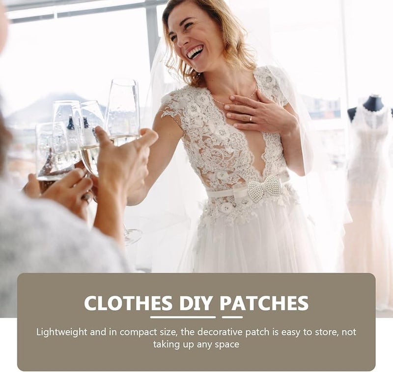 White Bowknot Applique Patch Lightweight Decorative Embellishment for Clothing Shoes Skirts Hair Accessories DIY - Image 5