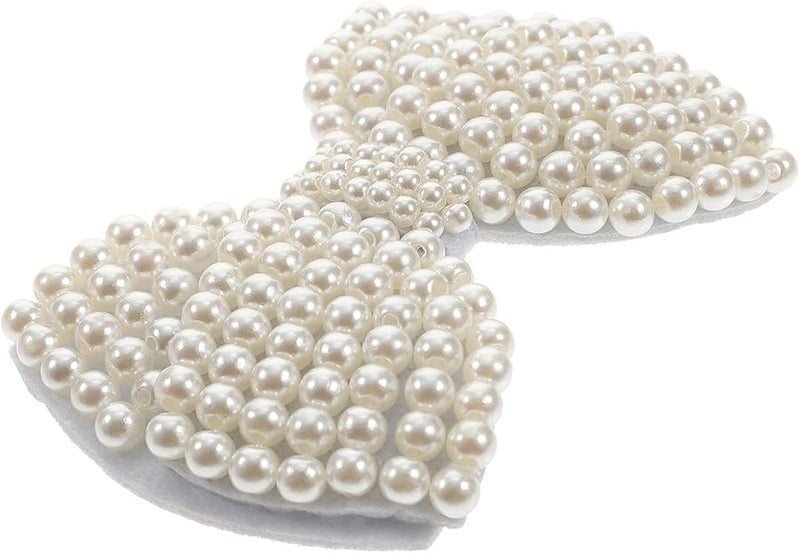 White Bowknot Applique Patch Lightweight Decorative Embellishment for Clothing Shoes Skirts Hair Accessories DIY - Image 1