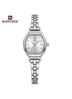 NAVIFORCE Elegant Women's Quartz Watch Classic Tonneau-Shaped Dial with Roman Numerals Stainless Steel Bracelet Sparkling Hour Markers Fashionable Timepiece for Everyday Wear and Special Occasions  - Image 1