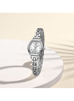 NAVIFORCE Elegant Women's Quartz Watch Classic Tonneau-Shaped Dial with Roman Numerals Stainless Steel Bracelet Sparkling Hour Markers Fashionable Timepiece for Everyday Wear and Special Occasions  - Image 5