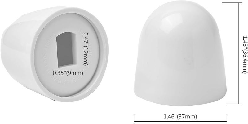 TJWODO Toilet Bolt Caps, 4Packs Universal Plastic Round Push-On Toilet Bowl Caps Covers, with Extra Washers for Easy installation, 1.43 Inch Height, White Color - Image 3