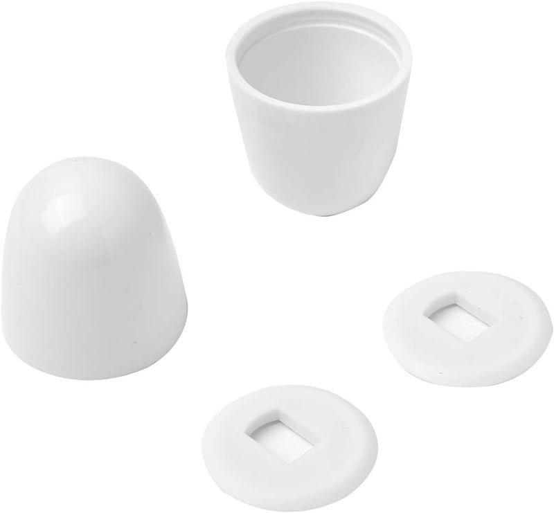 TJWODO Toilet Bolt Caps, 4Packs Universal Plastic Round Push-On Toilet Bowl Caps Covers, with Extra Washers for Easy installation, 1.43 Inch Height, White Color - Image 2