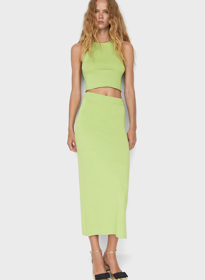 MANGO High Waist Skirt