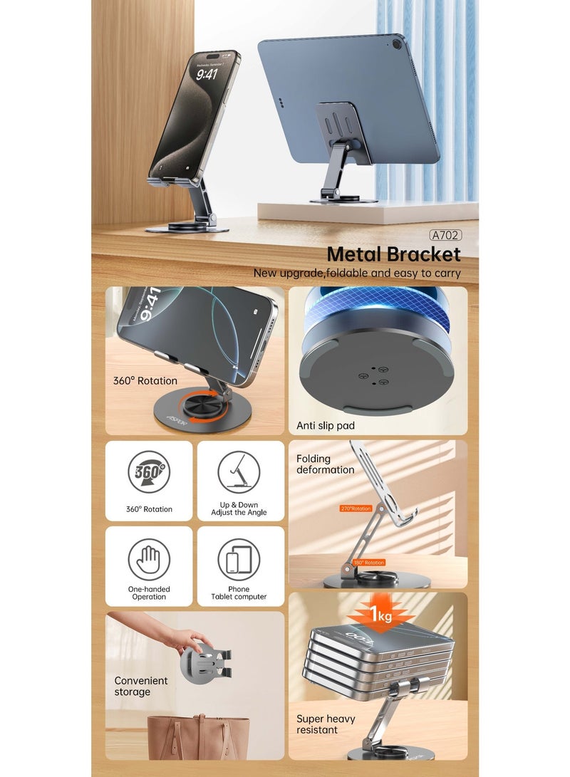 أسبور حامل جوال معدني ASPOR A702 – قوي، ثابت، وقابل للطي - Image 3