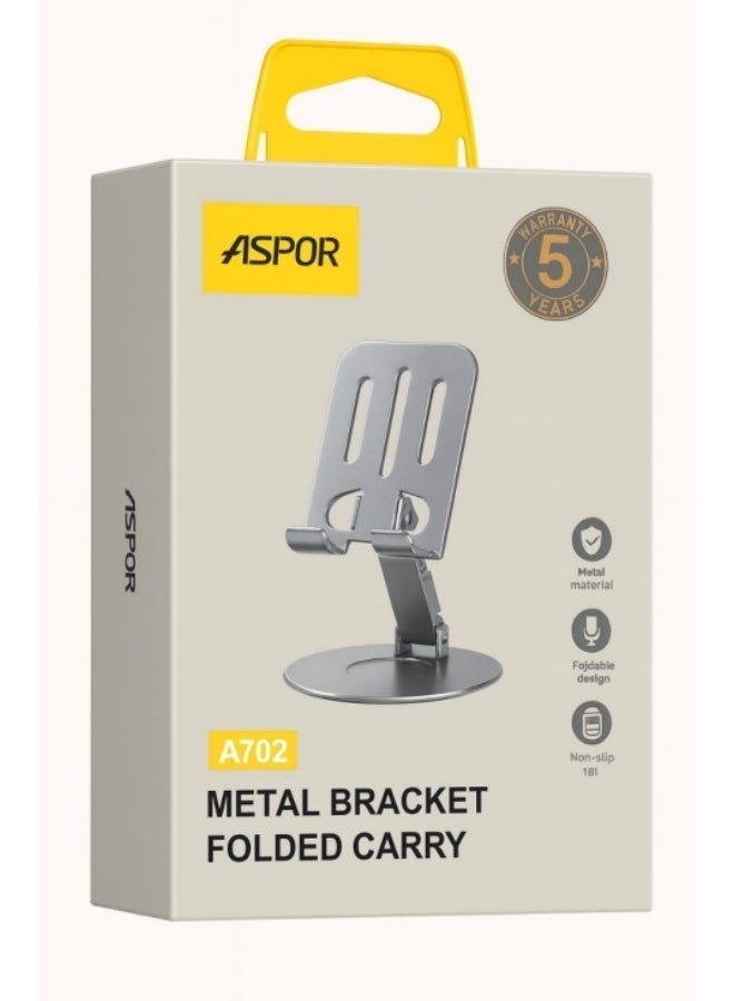 أسبور حامل جوال معدني ASPOR A702 – قوي، ثابت، وقابل للطي - Image 1
