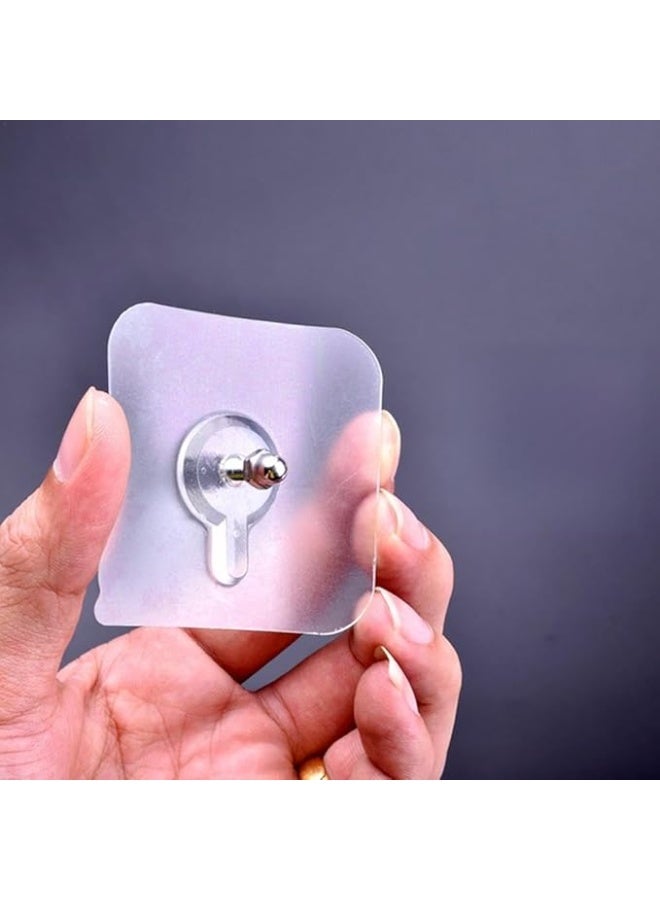 5-piece set of transparent self-adhesive hooks, an alternative to nails for hanging bathroom and kitchen utensils - Image 1