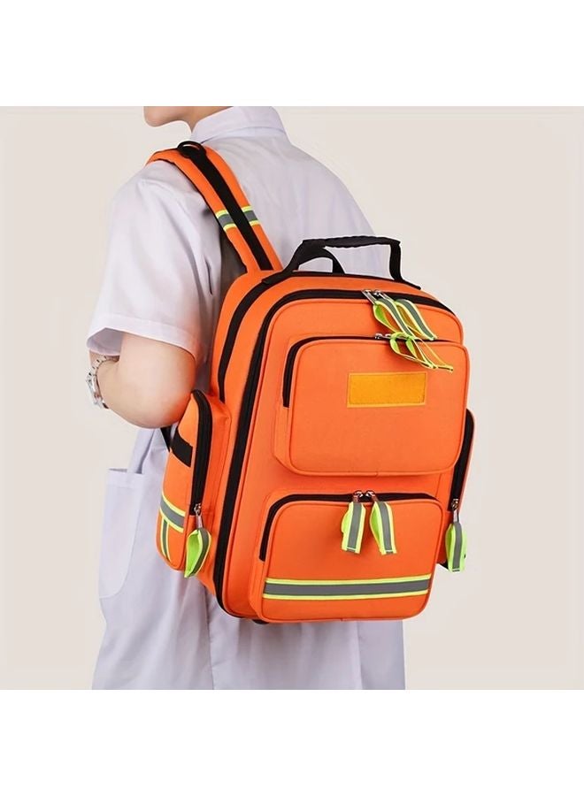 Orange Large Capacity Emergency Rescue First Aid Backpack For Outdoor Camping - Image 5