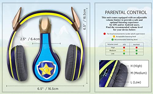 eKids Paw Patrol Chase Headphones for Kids with Built in Volume Limiting Feature for Kid Friendly Safe Listening - Image 5