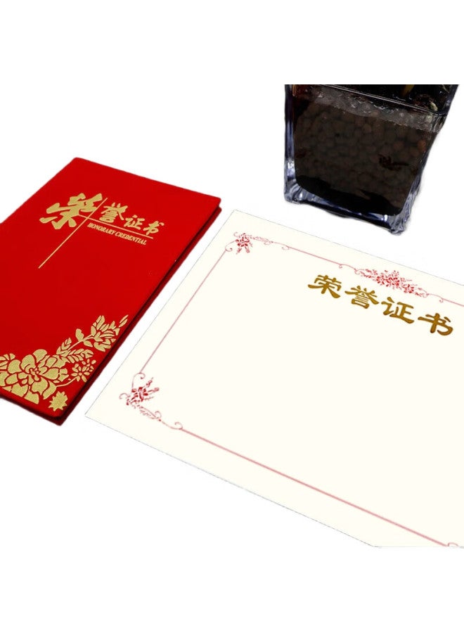 Befon Deyin 12K Velvet Honor Certificate Inner Pages, School And Company Award Certificate Inner Pages, Peony Flower Style Commendation Certificate Printable A4 Paper Inner Pages, Stationery, 12 Sheets 8284 - Image 1