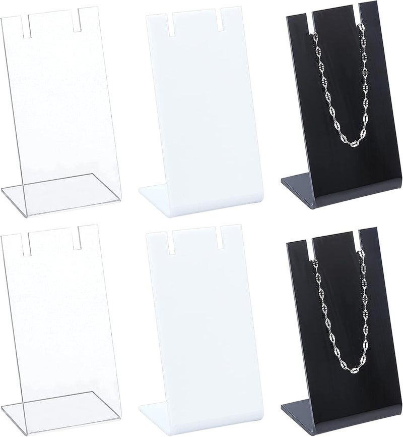 TPGP FINGERINSPIRE 6Pcs Acrylic L-shaped Earring Necklace Jewelry Display Stand Set - Image 1