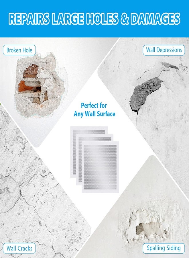 Tinsky 4-Pack 12x12 Inch Drywall Repair Patch Kit, Self-Adhesive Mesh with Aluminum Panels, Heavy-Duty Wall and Ceiling Hole Patch for Large Repairs - Image 3