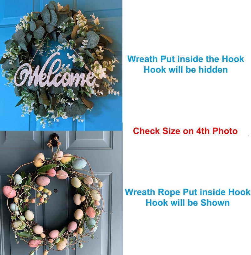 LEVOSHUA Magnetic Wreath Hanger for Metal Doors Only, Not for Wood Glass Doors, Front Door Wreath Hook Holder, Pack of 2 - Image 2