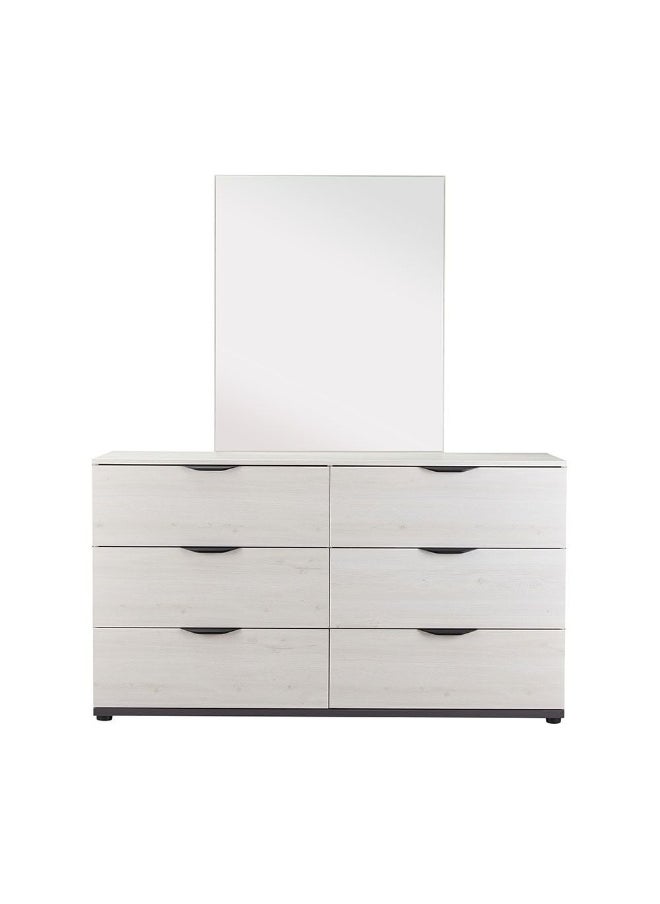 DANUBE HOME Pletora Dresser With Mirror Durable Vanity Table Dressing Makeup Desk With Storage Modern Design Bedroom Furniture L152Xw39Xh85Cm-Grey Oak  - Image 3