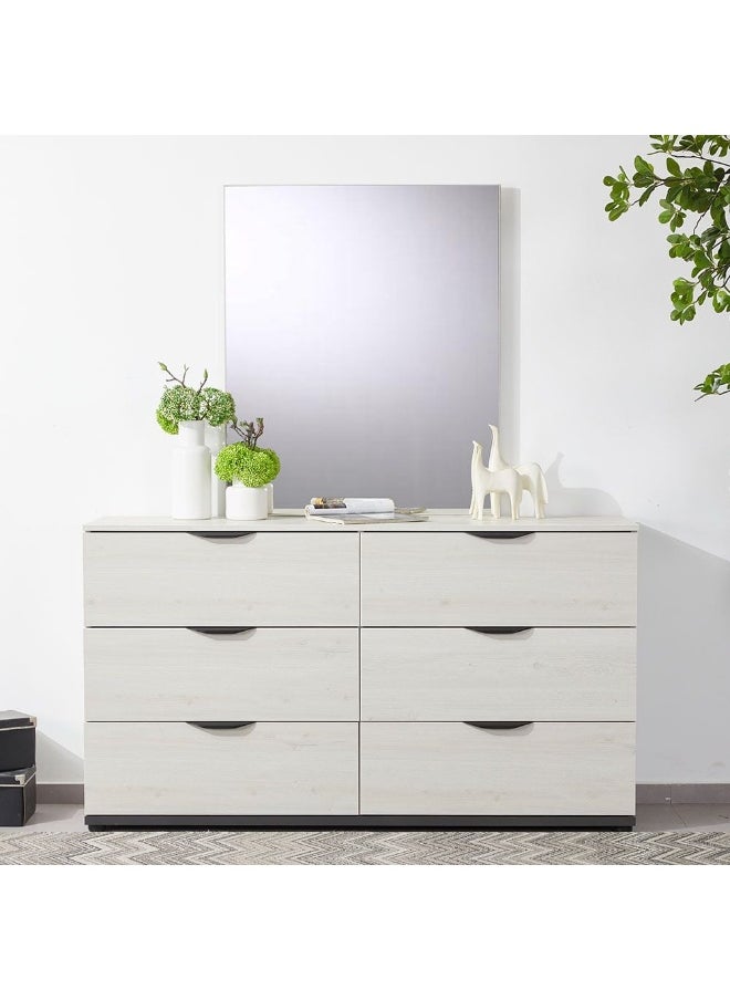 DANUBE HOME Pletora Dresser With Mirror Durable Vanity Table Dressing Makeup Desk With Storage Modern Design Bedroom Furniture L152Xw39Xh85Cm-Grey Oak  - Image 1