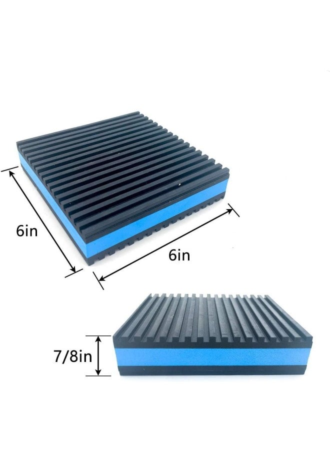 Generic Forestchill Heavy Duty Anti-Vibration Pads 6" X 6" X 7/8" Ribbed Rubber With Blue Foam Center Isolation Pad For Hvac,Air Compressor, Washer And Dryer, Air Conditioner Units (Pack Of 4)  - Image 2