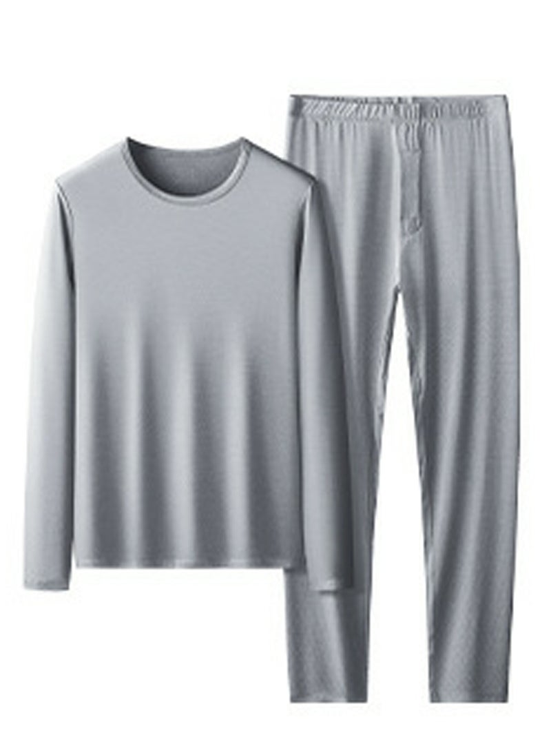 Loquat - Mens Long Johns Fleese And Thin Thermal Underwear Set, 2 Piece Cold Weather Base Layer Set for Men Light Grey - Image 1