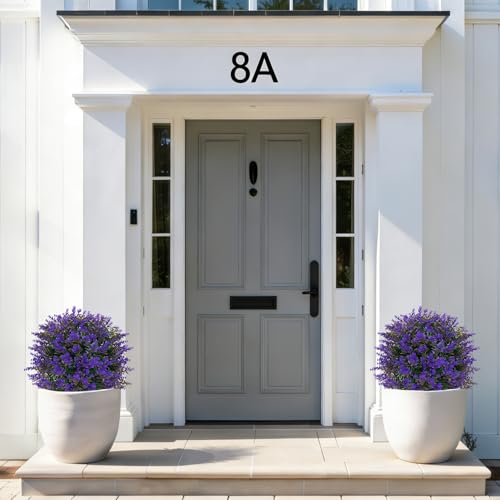 Grooy Artificial Lavender Topiary Ball for Outdoors, Set of 2 Boxwood Plant Tree with Spike, Fake Shrubs UV Resistant Faux Plants for Indoor Outdoor Decor - Image 2