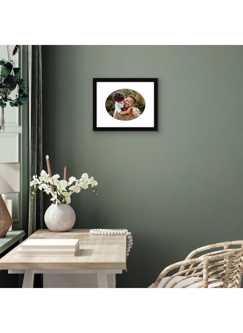 Art Street Art Street Engineered Wood Elegant Designed Black Individual Photo Frame With Oval Shape Mat, Wall Mount Home Decor, Office, Bedroom, Living Room, Table Decorative (8x12 Matted To 5x7 Inch)  - Image 3