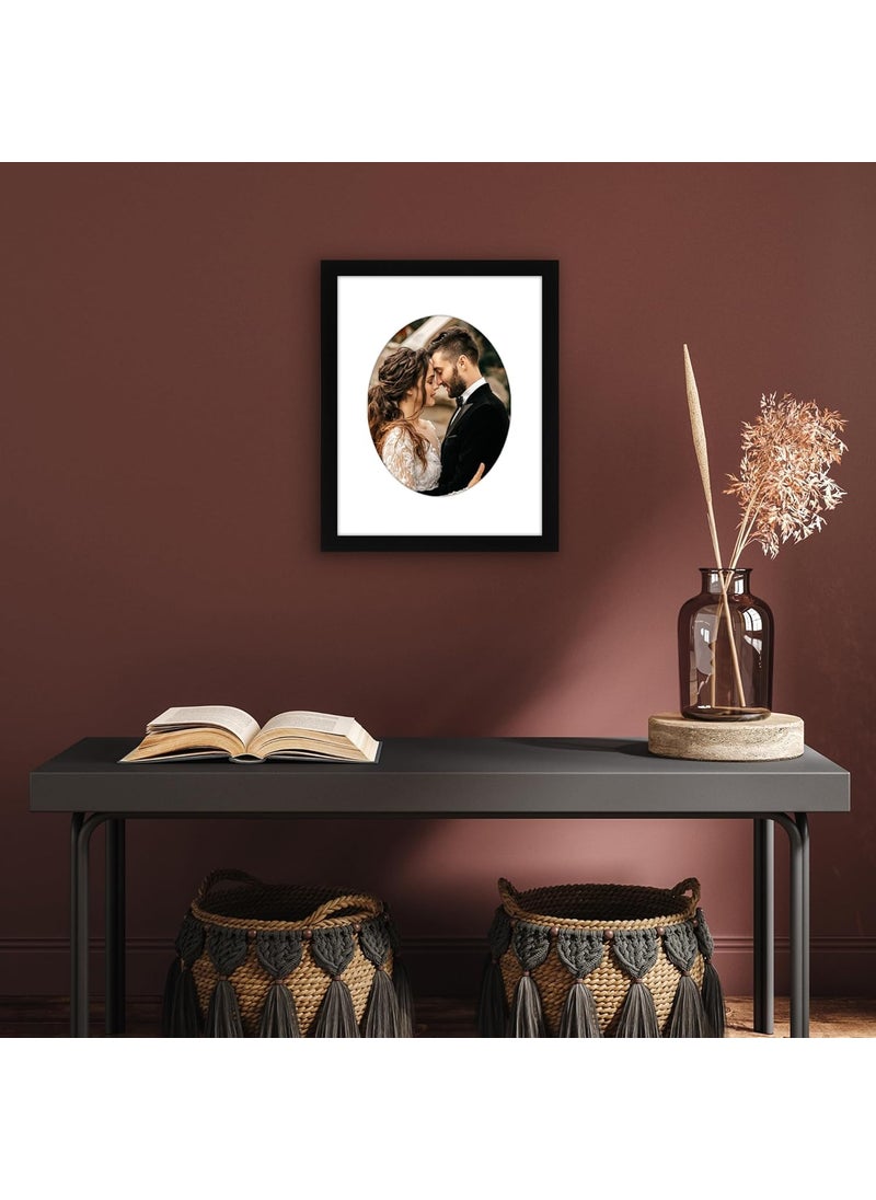 Art Street Art Street Engineered Wood Elegant Designed Black Individual Photo Frame With Oval Shape Mat, Wall Mount Home Decor, Office, Bedroom, Living Room, Table Decorative (8x12 Matted To 5x7 Inch)  - Image 4