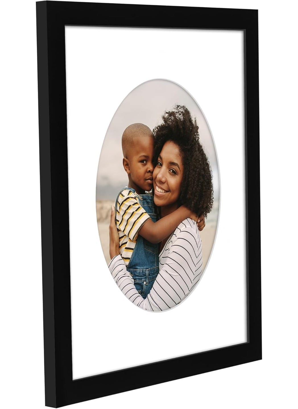 Art Street Art Street Engineered Wood Elegant Designed Black Individual Photo Frame With Oval Shape Mat, Wall Mount Home Decor, Office, Bedroom, Living Room, Table Decorative (8x12 Matted To 5x7 Inch)  - Image 2