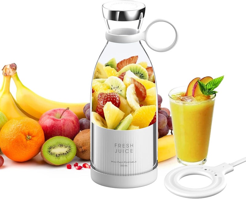 Eacam Portable Mini Fast Blender 350ml Juicer Cup with Wireless Charging 4 Blades for Smoothie Milkshake Juice Baby Food - Image 1
