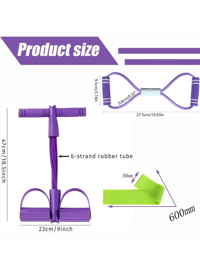 OSHIMA Pedal Resistance Band, Fitness Set with Expander Fitness and Back Trainer Sports Equipment for Home, 8 Shaped Resistance Band Yoga Strap Bodybuilding Expander to Strengthen Abdomen Legs and Back - Image 2