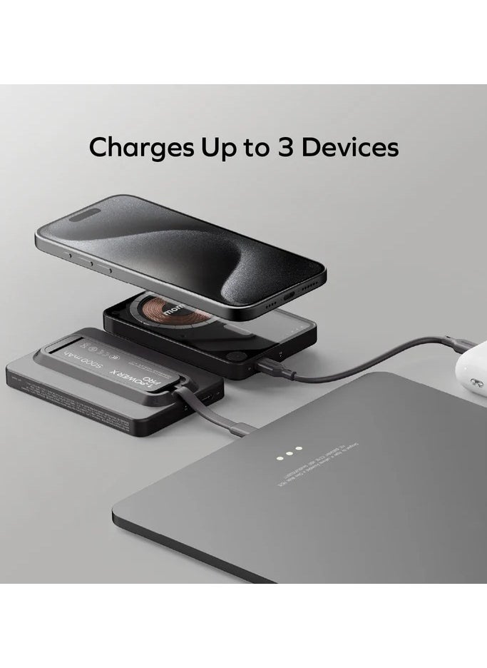 Generic - 1-Power X Pro Magnetic Wireless Power Bank 5000mAh With Built-In USB-C Cable - Image 1
