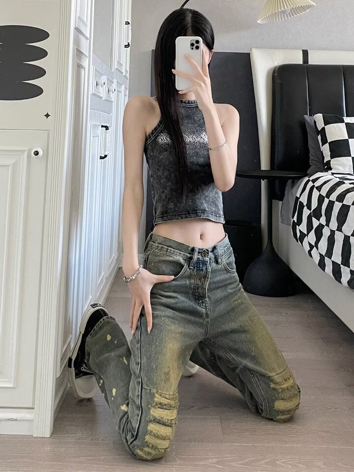 Unisex Classic Denim Jeans Loose Fit Daily Outdoor Wear - Image 1