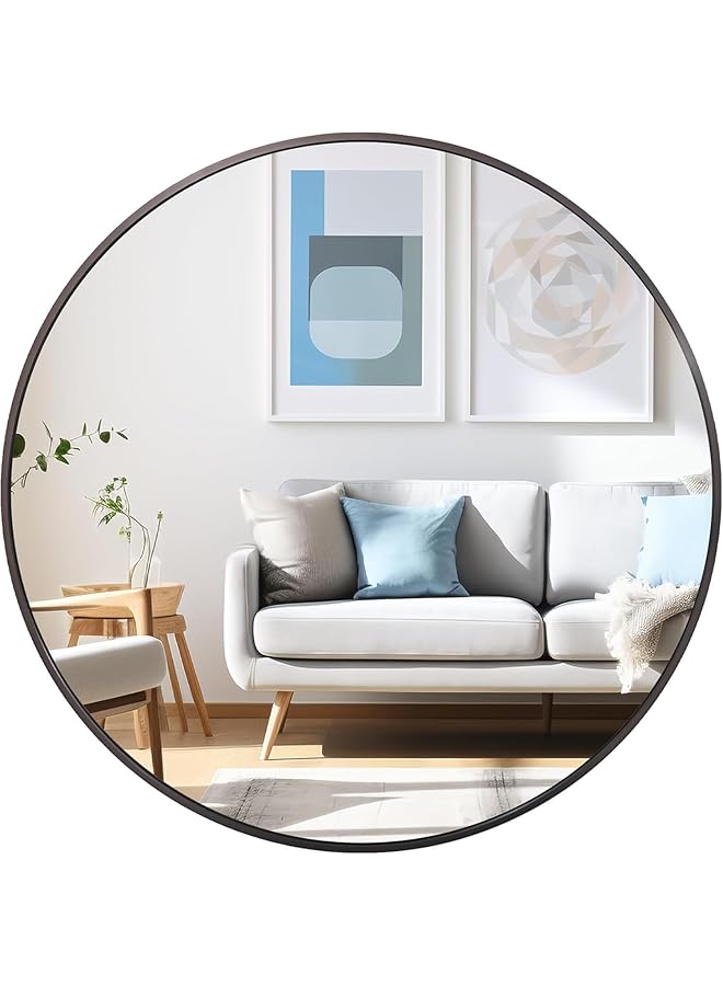 The Bros مرآة دائرية سوداء 50 سم - Image 1